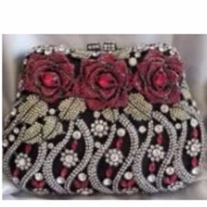 Austrian Crystal Purse Red Roses Gift Wedding
